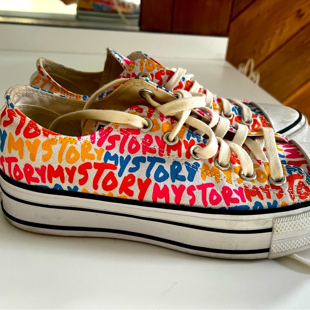 ladies platform lace up converse
